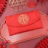 Sobres Rojos de Tela de Lujo para Bodas, Sobres de Dinero para Regalo de Boda con el Carácter de Felicidad, Sobres Rojos para Ceremonia de Compromiso