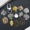 Pingente Pequeno de Liga Retro Oca Árvore da Vida para DIY 5 Cores Pingente de Chaveiro Pingente de Colar Pulseira Brincos Acessórios de Joias
