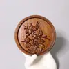 Espejo pequeño de sándalo verde, espejo de maquillaje portátil, espejo de tocador tallado estilo antiguo, espejo redondo pequeño con forma de loto, venta al por mayor