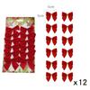 Adornos navideños, adornos colgantes para árbol de Navidad, lazo pequeño, rojo, dorado y plateado, 12 unidades, fábrica al por mayor