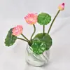 Buquê de Lótus Pequeno Simulado Folha de Lótus Decoração Salão Budista Buda Lótus Mini Flor Artificial Pequena Flor Artificial em Vaso