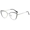 Marco de gafas de acero inoxidable 803 nuevo anti-luz azul moda ojo de gato dos colores decoración ocular se puede equipar con lente plano para miopía