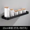 Estante para condimentos de aluminio espacial negro, estante con ganchos, estante de cocina, barra para colgar, estante de almacenamiento, con/sin perforación