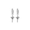 Aretes de Cruz Envolventes para Hombre, Aretes de Acero de Titanio, Aretes para Mujer, Accesorios de Clip para Oreja de Diseño Nicho, Tendencias de Joyería de Alta Gama