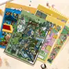 Pegatinas de Escena de Aventura en Tumba Antigua Micro-Tinta Casa Miniatura 3D Escena DIY Dibujos Animados Infantiles Pegatinas para Diario Alivio del Estrés