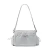 Bolsa transversal estilo Lulu com chifre, grande capacidade, moderna e simples, bolsa de ombro única para mulheres, bolsa de ginástica leve, bolsa de mão