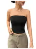 Top Tubo Dupla Camada Estilo Europeu e Americano, Puro e Elegante, Design Transfronteiriço, Curto e Ajustado ao Corpo, Roupa Feminina Sexy e na Moda