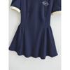 2023 Verano Nuevo Vestido de Contraste con Cuello Polo para Mujer Estilo Americano Estilo Universitario Cintura Ajustada Slim Línea A Falda de Chica Caliente
