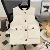 Colete de Algodão Estilo Workwear Clássico para Mulheres, Outono/Inverno, Gola Baseball, Costura Xadrez, Versátil, Pode ser Usado por Dentro ou por Fora, Colete de Algodão Espessado