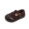 Sapatos retrô de couro para meninas 2026 primavera e outono novos sapatos clássicos estilo britânico de princesa com velcro, sapatos de solteiro únicos e modernos