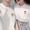 Top de Verão Cool Ice Silk Hong Kong Estilo Masculino e Feminino Camiseta All-match Simples Top Casal Vestido Masculino e Feminino Mesmo Manga Curta Na Moda