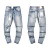 Pantalones de Jean Jb Pur Transfronterizos, Stock de Comercio Exterior, Estilo Americano High Street, Pantalones Rectos Ajustados Rasgados Negros y Azules Ple
