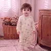 Macacão de bebê, estilo primavera e outono, algodão puro, macacão para recém-nascido, novo design de início de outono, adequado para passeios, sem costura