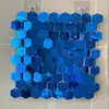 Paneles Hexagonales Brillantes de Lentejuelas de Colores Movidos por el Viento para Decoración, Decoración de Pared de Flores para Bodas, Fondo para Fiestas de Cumpleaños