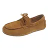 Sapatos Pequenos de Couro Camurça Femininos Estilo Britânico Planos Slip-on Sapatos Lazy Bean Estilo Floresta Retrô Sapatos Individuais 2026 Outono Novidade
