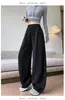 Calça Larga Feminina American Black Label Outono Inverno 2026 Nova Cintura Alta Emagrecimento Calça Esportiva Moda Preguiçosa Caimento Calça Banana