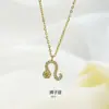 Acero de Titanio Doce Constelaciones Zirconia Microincrustada Accesorios Collar Colgante para Mujer Acero Inoxidable de Lujo Ligero Cadena para Clavícula No Descolorante Joyería