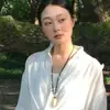 Estilo Zen Chino~Colgante de Caramelo con Hueso de Oliva Collar Largo con Cuentas de Madera para Mujer Estilo Antiguo Nuevo Accesorios de Cadena para Suéter Chinoiserie