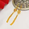 Pendientes de latón chapados en oro, venta al por mayor, nuevos pendientes de mariposa con borlas exageradas y flores de Corea del Sur para mujer.