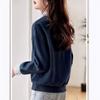 Sudadera Falsa de Dos Piezas para Mujer, Versátil para Reducción de Edad, Nuevo Invierno 2024 Top Casual Suelto con Empalme de Rayas, Cuello Polo