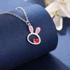 Nueva Moda Lindo Conejo Recorte de Corazón Pegamento Cadena Clavícula Animal Pequeño Collar Personalizado para Mujeres