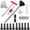 Kit de Ferramentas para Instalação de Válvulas, Ferramenta de Reparo de Pneus, Ferramenta para Núcleo de Válvula de Reparo de Pneus, Chave Removedora de Válvulas
