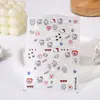 Manicure Rosa Estilo Japonês Decalques de Plástico Verão Finos Resistentes Graffiti Preto e Branco Fofo Kit Adesivos de Unha Laser Quatro Estrela Awn