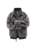 Chaqueta de Invierno de Algodón Reversible para Hombre, Forrada de Polar, Engrosada, Cálida, Cuello Alto, Chaqueta de Trabajo con Forro de Polar 2602A