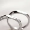 Anillo de Pareja Francés Plano para Hombres y Mujeres Amor a Larga Distancia Anillo Abierto Letra Inglesa Te Amo Anillo con Inscripción de Pareja