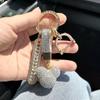 Llavero colgante de oso violento de caricatura de diamante en polvo ligero, accesorios de decoración colgante de muñeca exquisita tridimensional