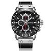 [Nuevo reloj de cuarzo para hombre Megel fashion Sports con cronógrafo real de tres ojos, correa de cuero para combinar con todo] modelo: 2081
