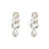 Brincos Geométricos com Cravação Pavé de Diamantes Coloridos da Série Minimalista Fashion, Brilhantes, com Pedras em Toda a Superfície, Tendência Europeia e Americana, Atacado