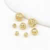 Retención de color 14K/18K cuentas sueltas huecas pequeñas cuentas de oro hechas a mano accesorios de joyería DIY cuentas espaciadoras cuentas redondas material D80