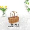 Bolso Tejido a Mano Cesta Bolso de Mano Souvenir Almacenamiento de Bolsos Paja Mimbre Cesta de Ratán Cesta de Imitación de Ratán Cesta de Flores de Mimbre