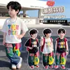 Conjunto de Verano de Manga Corta para Niños, Ropa Elegante Estilo Coreano para Niños, Nueva Moda 2026 Pantalones Casuales Anti-Mosquitos para Niños