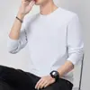 Camiseta de manga larga para hombre, estilo deportivo casual, cuello redondo, camiseta interior estampada de manga larga, camiseta para hombre