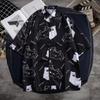 Camisa de Manga Corta Estampada Estilo Hong Kong para Hombre Retro Estilo Hong Kong Holgada Casual Verano Delgada Diseño Niche para Llevar Exterior