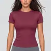 Camiseta de Manga Corta para Mujer, Adelgazante, Amigable con la Piel, Sensación de Segunda Piel, para Deporte, Fitness, Yoga, Pilates, Entrenamiento