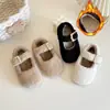 Zapatos Dulces de Algodón Franceses para Niños 2026 Invierno Nuevos Zapatos de Algodón con Piel Doble Capa para Niñas Zapatos de Frijol Cálidos para Bebés Niñas