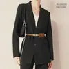 Cinto Feminino Versátil Conjunto de Bolsa de Cintura Couro Genuíno Dupla Face Alta Qualidade Cinto Fino de Cintura Acessórios de Couro de Vaca Cinto para Mulheres