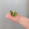 Elfo del Bosque ~ Uña de Hueso de Oreja Mariposa Verde Degradado Diseño Nicho Estilo Lujo Ligero Moda Sencilla Joyería Versátil