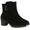 Botas Martin de Salto Médio Grosso Novas Outono/Inverno 2026, Forradas com Lã, Quentes, Versáteis, Botas Casuais de Algodão, Botas Curtas Antiderrapantes para Mulheres