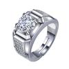 2 quilates produtos genuínos Zircônia Três Anéis Anel de Diamante Anel de Casal Diamante de Simulação Proposta Anel de Abertura de Casamento Presente