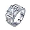 Moda europeia e americana dos homens grande anel de diamante comércio exterior abertura quente anel de ajuste de abertura transfronteiriça acessórios de diamante atacado