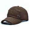 Nueva gorra de béisbol lavada de algodón puro con rasgados, Deng para el mismo estilo, gorra con visera rasgada para hombre y mujer, de verano, para calle, para todo tipo de partidos.