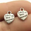 12x 10mm 0.8g Acessórios de vestuário DIY coração de amor pingente de amor e amado dupla face