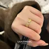 Anel Aberto Cravejado com Zircônia Flash Micro-inlaid Antigo Médio Anel de Diamante Quebrado Exquisito com Sensação Avançada para Mulheres Outono e Inverno