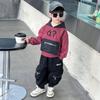 Conjunto de Outono para Meninos Grande um Conjunto de Tricô Primavera e Outono Versão Coreana Conjunto de 2 Peças Moderno Cool Estiloso Infantil para Crianças Maiores Comércio Exterior