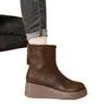 Botas Martin Casuales Versátiles Cómodas 2026, Nuevas Botas de Mujer Otoño/Invierno, Punta Redonda, Suela Gruesa, que Aumentan la Altura, Cremallera Trasera, Botines