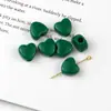 12mm Cor Sólida Acrílico Furo Grande Coração Contas em Formato de Coração Artesanal DIY Contas Soltas Corrente de Celular Acessórios de Cabelo Acessórios